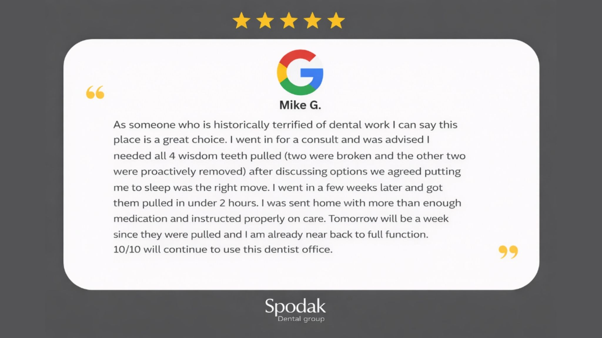 Google Review Mike G.